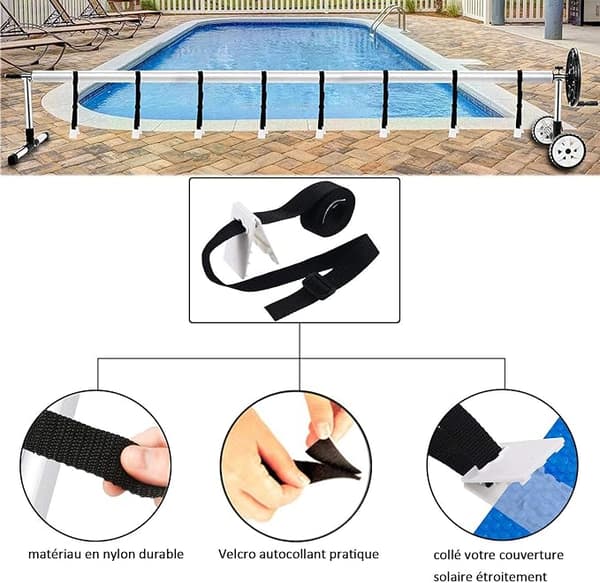 Plan pool tilbehør Nylon og klæbende velcro solkit med