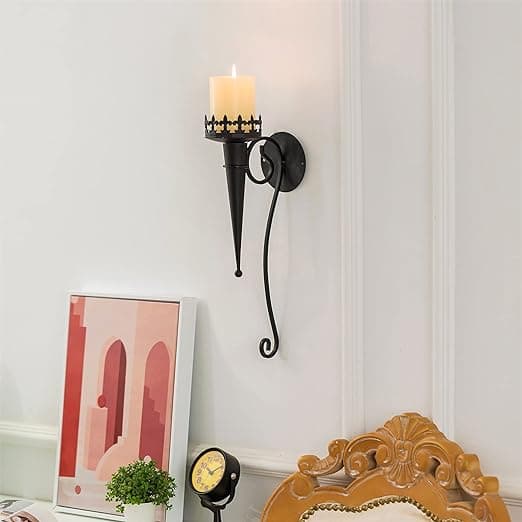 2 svarta väggmonterade sconces, väggmonterad sconcehållare,