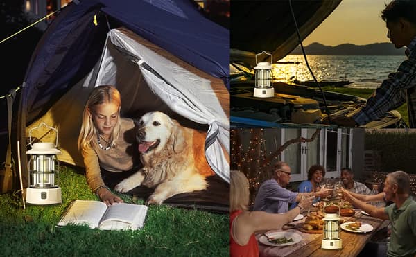 Campinglys, bærbar, vanntett, utendørs