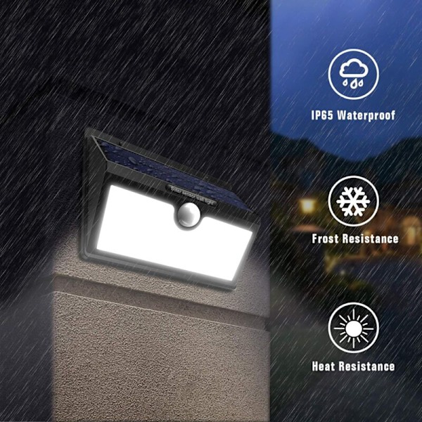 Utomhus solcellslampa [Energisparversion] 2-pack 78 LED 180° rörelsesensor Vattentät belysning Trådlös strålkastare Kraftfull säkerhet för trädgård