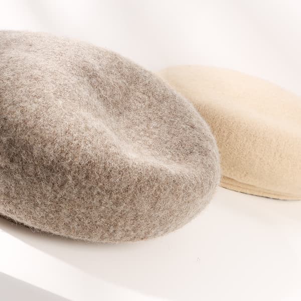 Beret med stor hodeomkrets, ullhatt med bred side, koreansk versjon