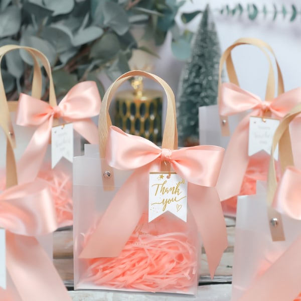 10 stk Pink julegavepose med håndlavet gaveæske Brudepige