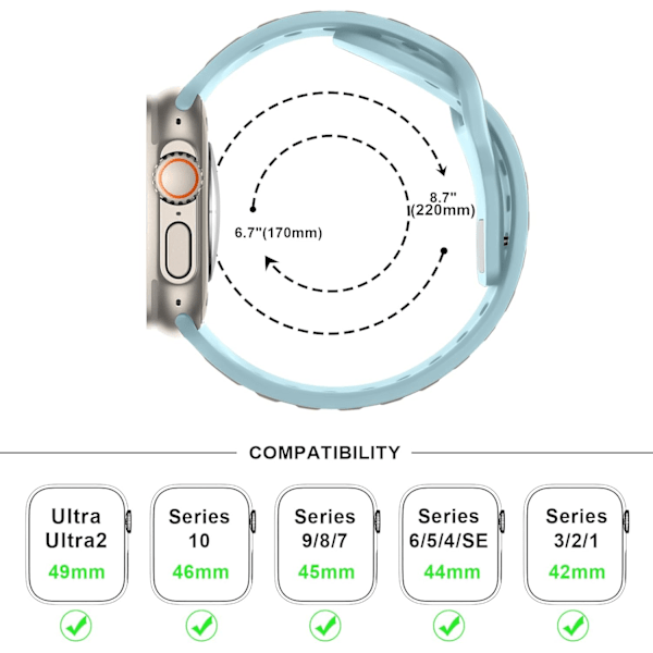 Remse Kompatible med Apple Watch Rem/Apple Watch Ultra 2 Rem til Mænd Kvinder 49mm 46mm 45mm 44mm 42mm, Blød Sport