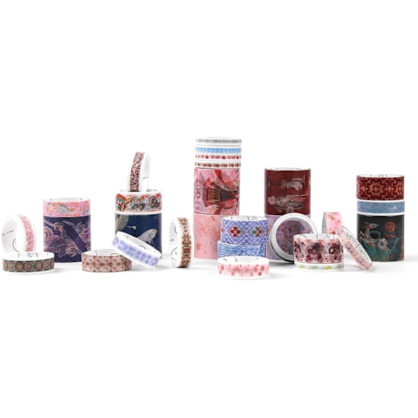 100 Ruller Washi Tape Sett, Multi-Mønster Washi Tape Limtape