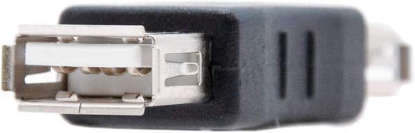 USB 2.0 -sovitin, A/F-A/F, naaras-naaras, musta