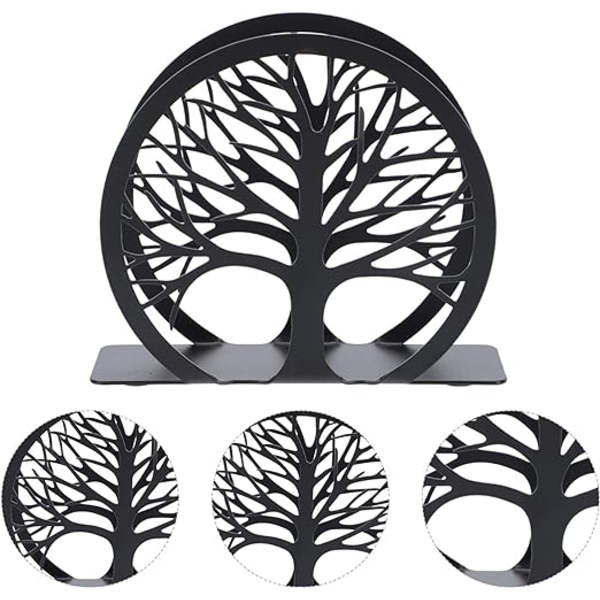 1 stk svart metallpapirhåndkleholder serviettholder bordpapir