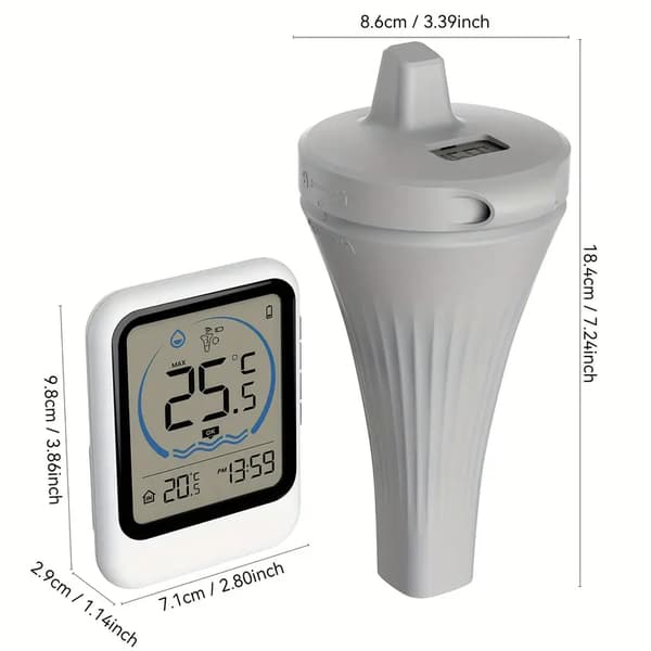 Trådlös flytande pooltermometer - Digital display, hög precision, IP68, idealisk för pooler, akvarier, badkar, varmvattentemperatursensor, termometer