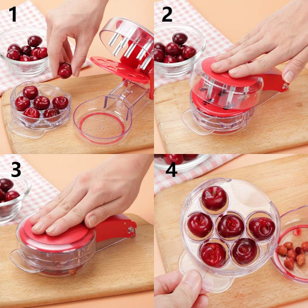 1 stycke (röd) Multi Cherry Stoner, Cherry Pitter, Professionell