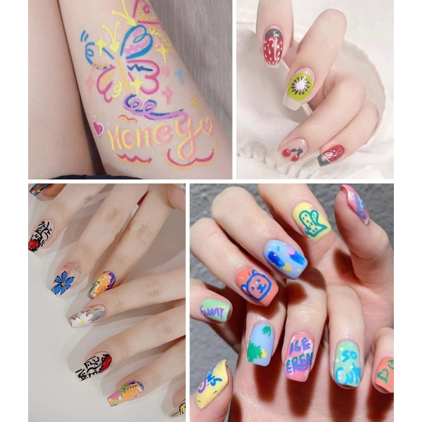 3D Nagelstift för Nagelkonst, Ritning, Punkt, Graffiti, Dotting Pen, Flow