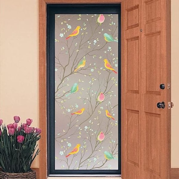 1 x 45*200cm vinduesfolie, Lille Fugl privatlivsvinduesfolie, til