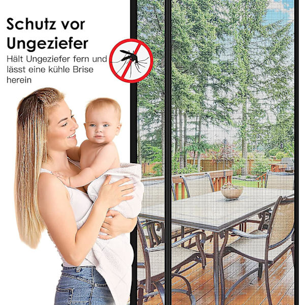 Magneettinen ikkunan ja oven hyttysverkko 90x210 liukuovelle, sisäänkäynnille, keinulle, rullattavalle, asuntovaunulle, parvekkeelle, matkailuautolle