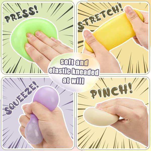 Fargerike Dumpling Stressballer, 4 stk Fidget Sensorisk Leker, Stress