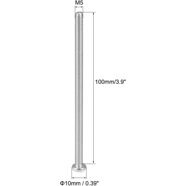 M5x100mm Phillips-huvud Maskinskruvar Bult 10 st