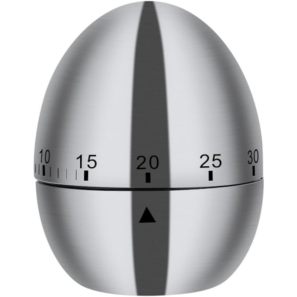 Rustfritt Stål Eggformet Rotasjonsalarmtimer med 60 Minutter for Kjøkkenutstyr