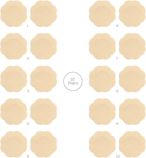 10 Par Brystvorte Dæksler Premium Dressing Petal Blomst Formet Brystvorte