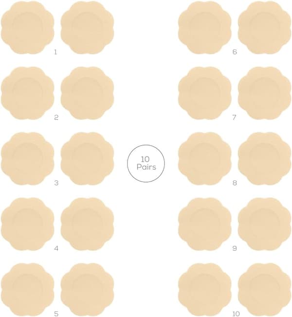 10 Par Brystvorte Deksel Premium Dressing Blomstformet Brystvorte