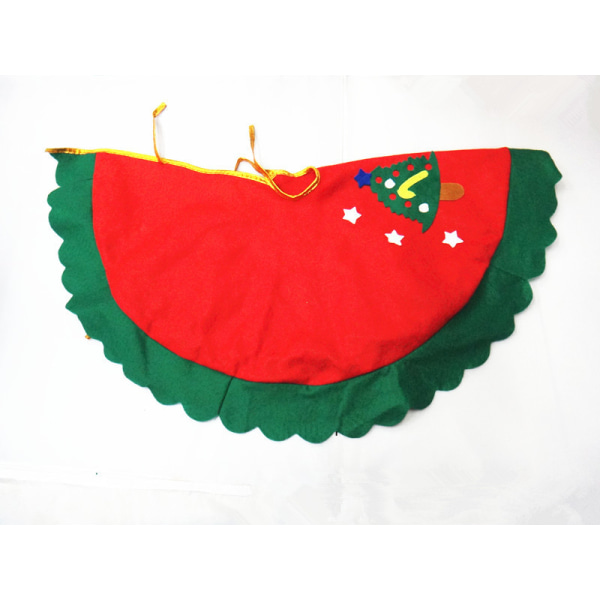 1 Styck Wave Green Edge Applique Tree Skirt 60cm Small Christmas