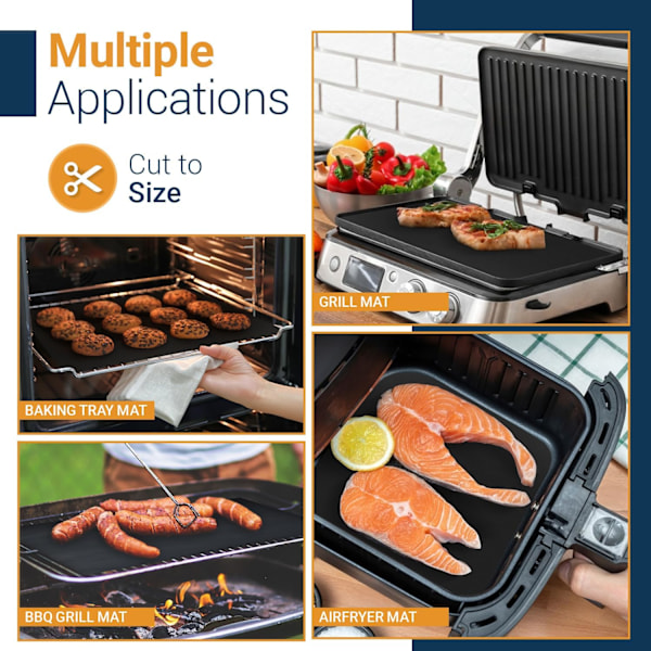 Ovnforinger til bunden af ovnen - 2 pakker store, robuste måtter, 17”x25” Non-stick genanvendelig foring til elektrisk, gas,