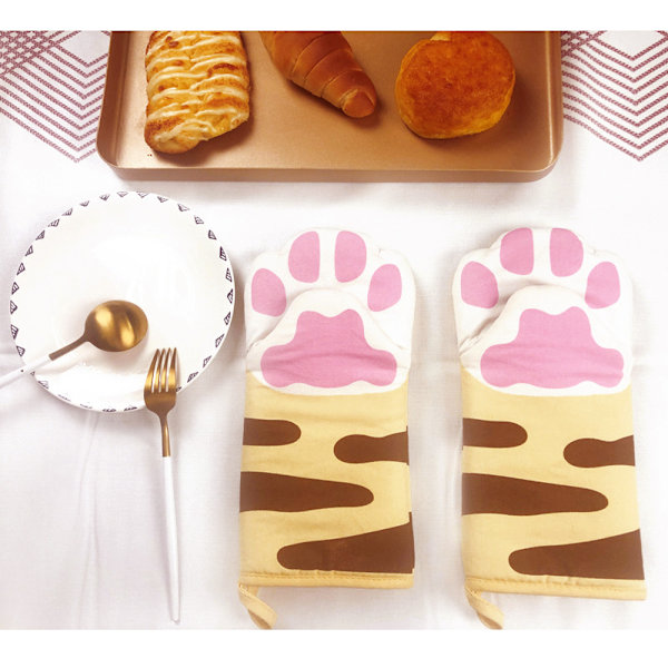 Kattklo Thermal Isolerade Handskar (Beige), Ugnsvantar, Kattunge