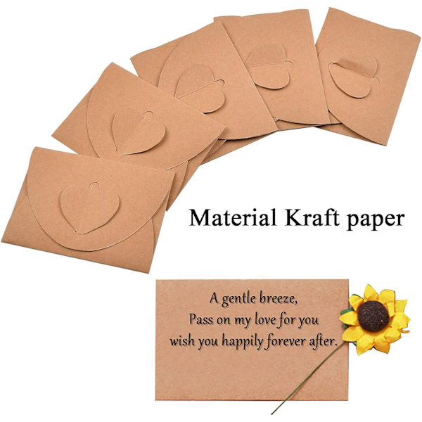50 st kraftpapperskuvert, 7x10cm mini kraftpapper