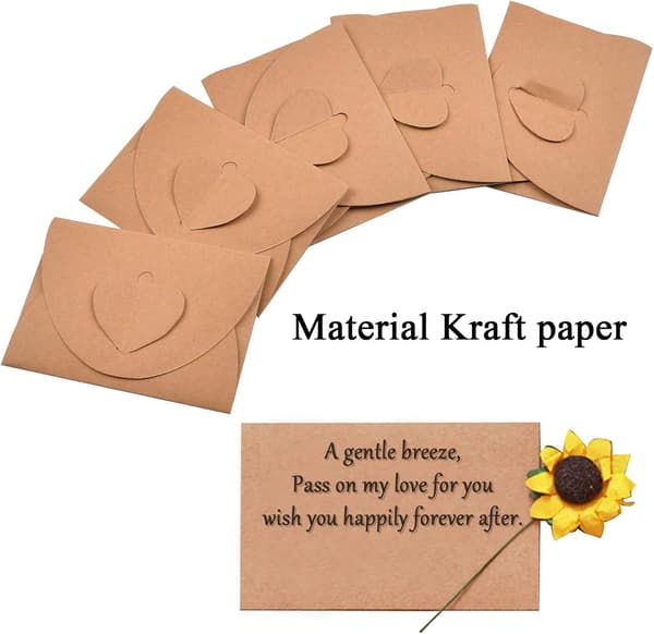 50 stk. kraftpapir konvolutter, 7x10cm mini kraftpapir