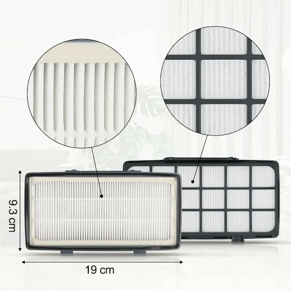 Set med 2 HEPA-filtre for erstatning for Rowenta Silence Force C