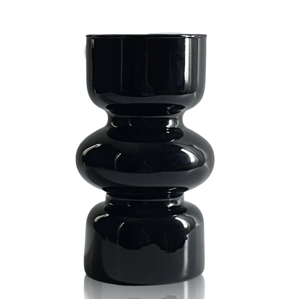 Sort glas hydroponisk vase