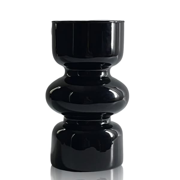 Svart glas hydroponisk vas