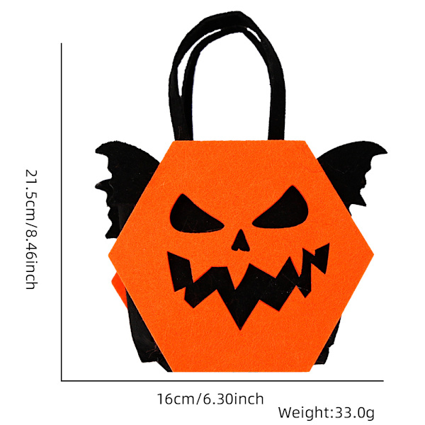 Halloween Filt Stof Slikposer Fest Fest Klæd Dig Ud Tote Bat