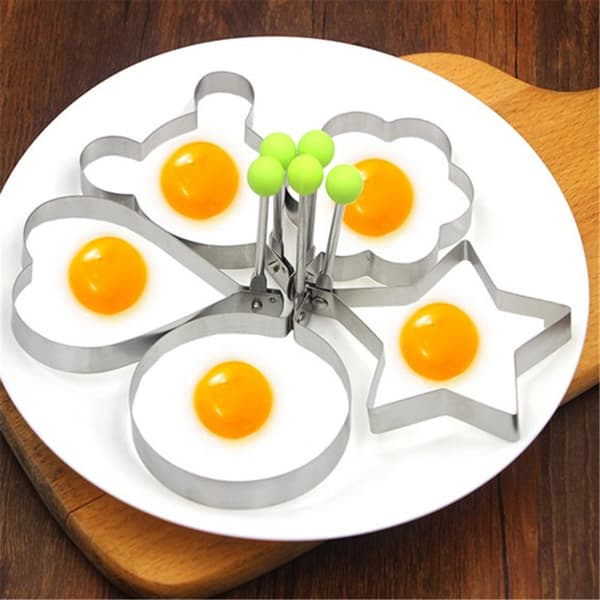 5 pandekageforme, omeletforme, cookies, kager, rustfrit stål