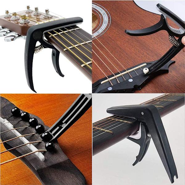 Gitar Stemme Klips Plektrum Fingersticks Strenger 3-i-1 Streng