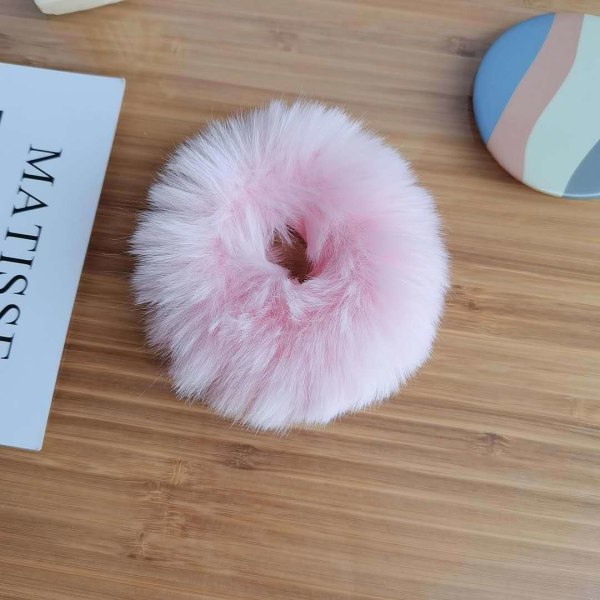 Samla pom poms, fluffigt fusk kaninhår rynkar fuskpäls