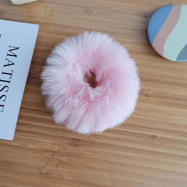 Samlande pom poms, fluffig konstgjord kanin päls rynkor konstgjord päls