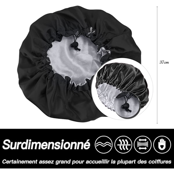 1 Styck Natt Satin Bonnet, VEGCOO Sovhattar, Dubbel