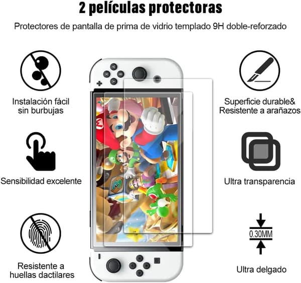 Etui med 21-i-1 OLED-tilbehørsett for Nintendo Switch, svart, 23 cm