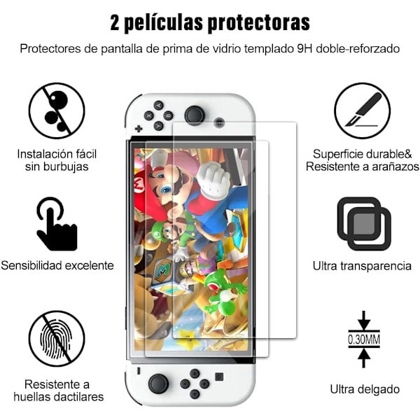 Nintendo Switch OLED -kotelo 21-osaisella lisävarustepaketilla, musta, 23 cm