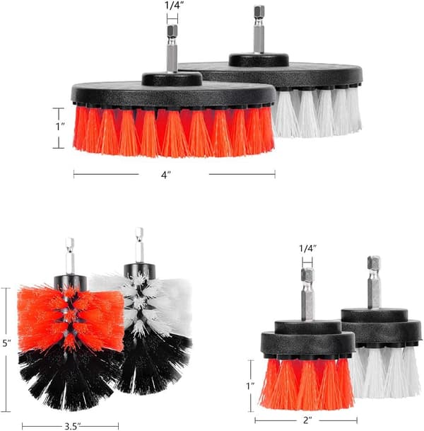 Elektrisk Borrrengöringsborste 6-pack Set Däckborste