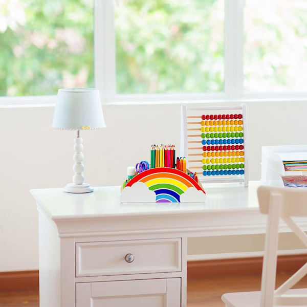 Träpenna och pennställ - Rainbow Supply Caddy