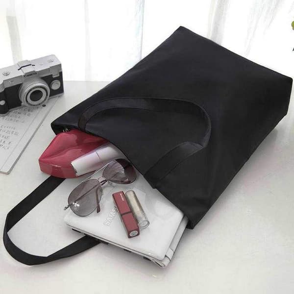 1 sort bomulds tote canvas taske