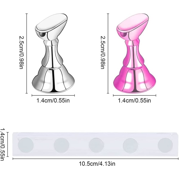 2 Sæt Magnetiske Kunstige Negleholdere, Neglekunst Display Kit, Negle