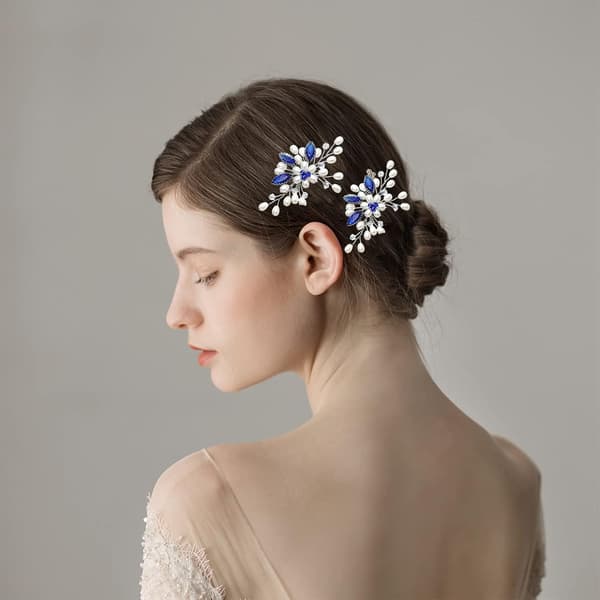 Blomster Bryllupshårklemmer, Perle Bryllupshårtilbehør,