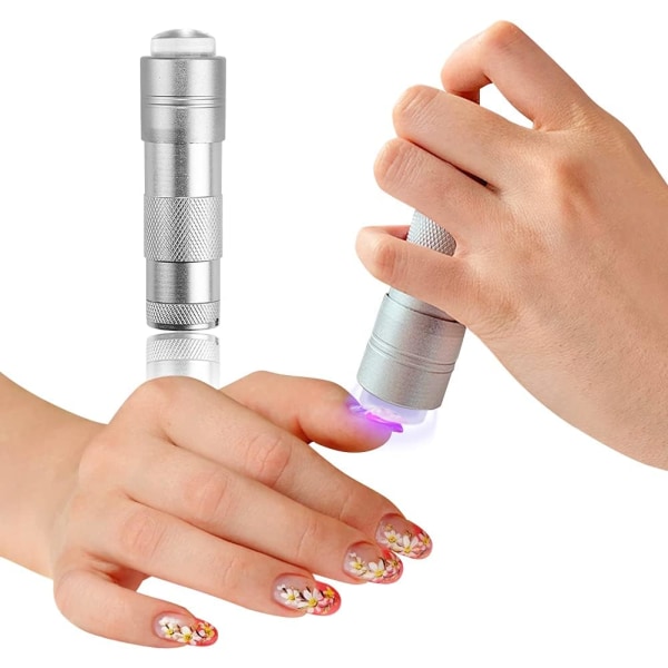 1 Pack Mini UV Nail Press, Silikon Nail Press Lampa, LED Nail