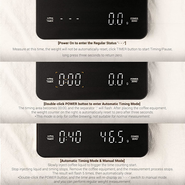1 stk. Digital Kaffevåg med Timer, Våg