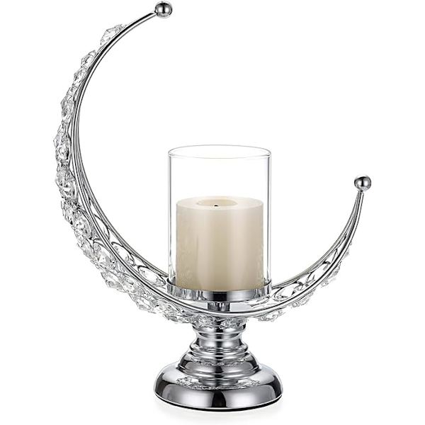 1 stycke Silver Dinner Moon Ljusstake Ljusstake för