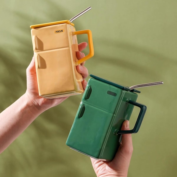 Keramiske Kaffe Krus, Keramiske Kaffe Kopper, Keramiske Kopper til Latte, varm te, Cappuccino, Mocha, kakao, Køleskab Design
