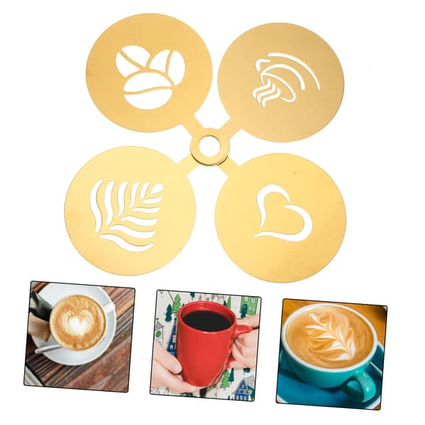 4 st kaffe latte formar kaffedekorationsmallar