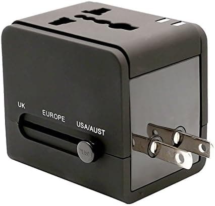 Universal Rejseadapter med Dobbelt USB-oplader AU/US/UK/EU