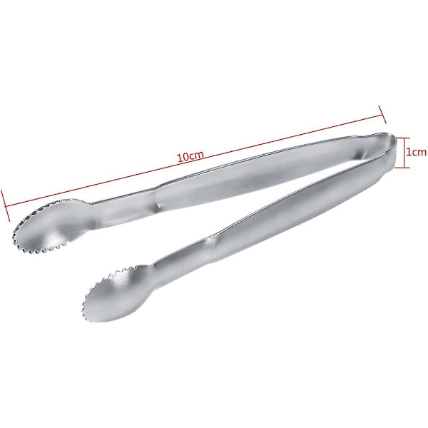 【2-pack】Rostfria sockerklämmor Mini serveringsklämma Isbitar Klämmor Silver BBQ Mat Sallad Bröd Tårta Godis Köksredskap för Middag/BBQ/Socker