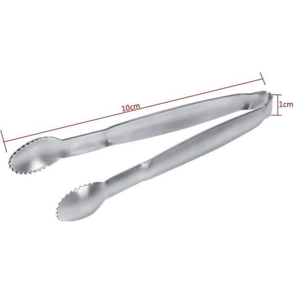 【2-pakning】Rustfritt stål sukkertang Mini serveringsklemme Iskuberklips Sølv BBQ mat salat brødkake godteri kjøkkenredskap til middag/grill/sukker