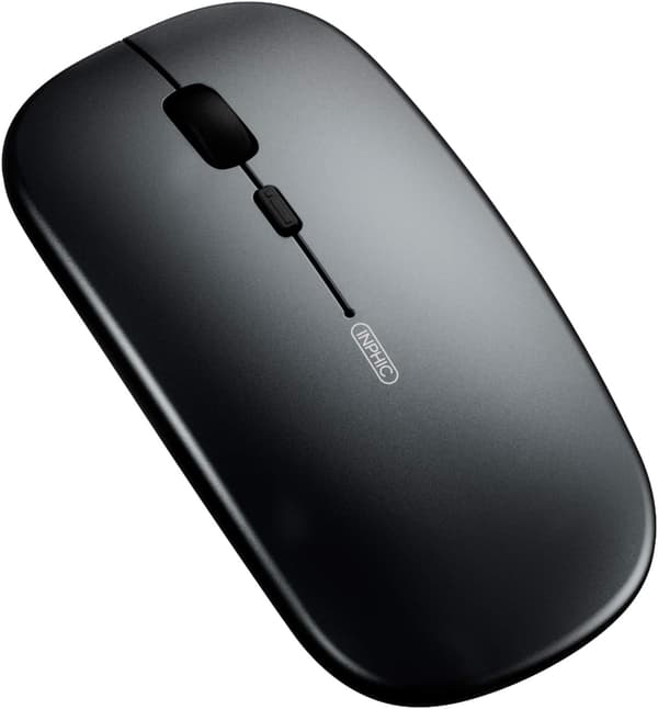 Sort Bluetooth Mus, Lydløs og Genopladelig Triple Mode